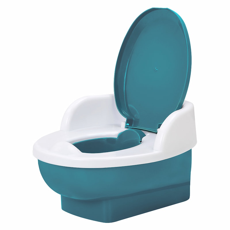 Lifelike Flushing Sound Baby Potty Trainer Dark Cyan