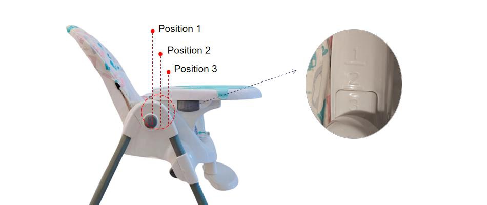 3-Position Adjustable Tray Baby High Chair