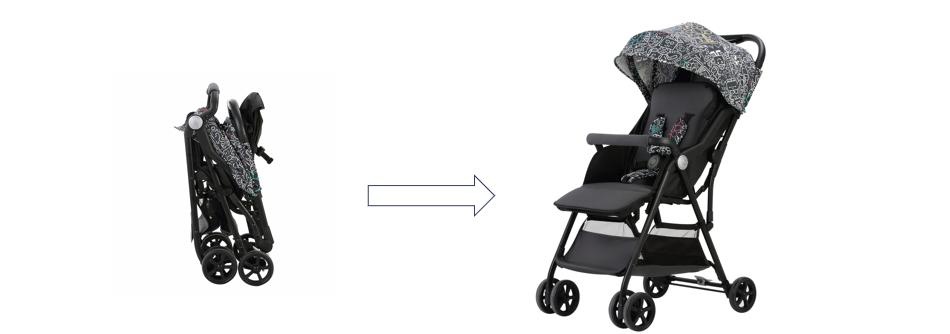 One-hand Rapid Unfolding Baby Stroller