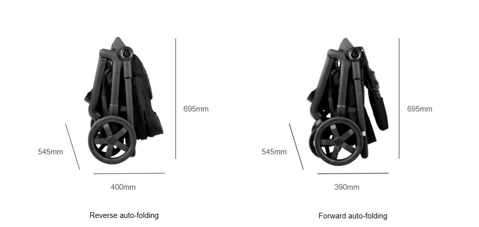 Self-standing After Folding, Compact Folding Size Baby Stroller